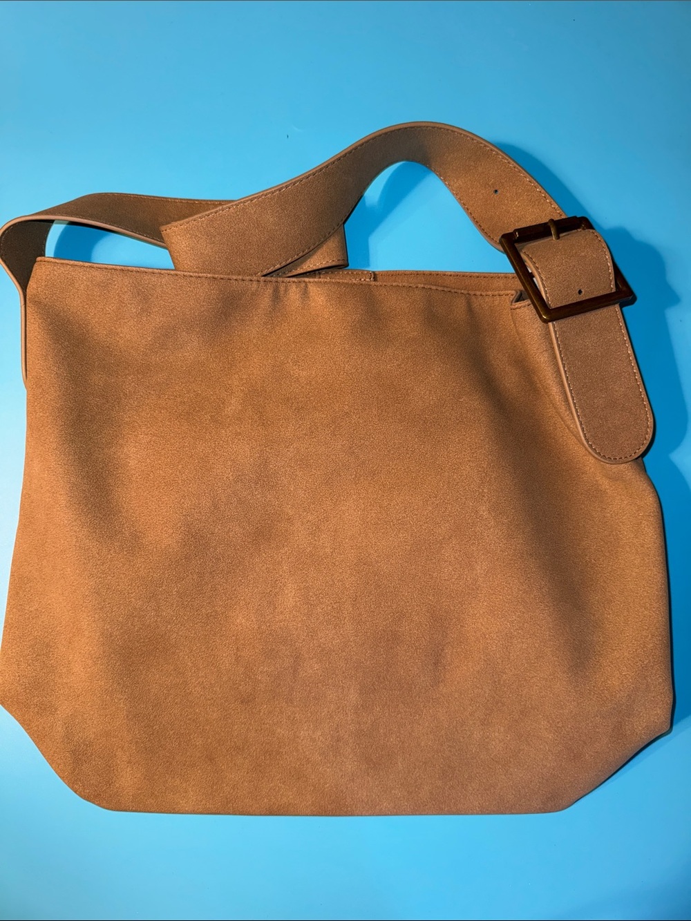 White Mountain Large Tote Bag Hobo Bag Tan Faux Suede Shoulder Bag New
